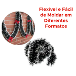 Festão De Natal Nevado Decorativo Festa Decoração Árvore De Natal Neve Enfeite 16cm x 2m