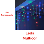 Led Decorativo De Natal 100 Leds 0,8m Pisca-Pisca 8 Funções Decoração De Natal Fio Transparente 127v