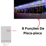 Led Decorativo De Natal 100 Leds 0,8m Pisca-Pisca 8 Funções Decoração De Natal Fio Transparente 127v