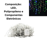 Led Decorativo De Natal 100 Leds 0,8m Pisca-Pisca 8 Funções Decoração De Natal Fio Transparente 127v
