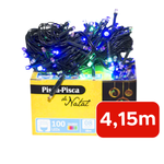 Lâmpadas Decorativos De Natal Coloridas/Brancas 100 Micro-Lâmpadas 4,15m Pisca-Pisca 8 Funções Decoração De Natal