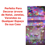 Lâmpadas Decorativos De Natal Coloridas/Brancas 100 Micro-Lâmpadas 4,15m Pisca-Pisca 8 Funções Decoração De Natal