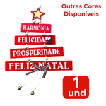 Enfeite de Natal Placa Decorativa para Árvore com Mensagem Decoração Natal