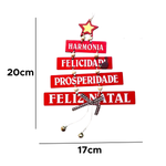 Enfeite de Natal Placa Decorativa para Árvore com Mensagem Decoração Natal