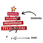 Enfeite de Natal Placa Decorativa para Árvore com Mensagem Decoração Natal