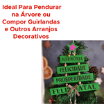 Enfeite de Natal Placa Decorativa para Árvore com Mensagem Decoração Natal