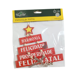 Enfeite de Natal Placa Decorativa para Árvore com Mensagem Decoração Natal
