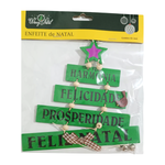 Enfeite de Natal Placa Decorativa para Árvore com Mensagem Decoração Natal