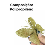 Enfeite De Natal Borboletas Vazadas Glitter 2 Unidades Para Árvore E Guirlanda Brilhante