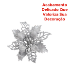 Enfeite De Natal Flor Com Presilha 2 Unidades Árvore Guirlanda Decoração