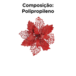 Enfeite De Natal Flor Com Presilha 2 Unidades Árvore Guirlanda Decoração