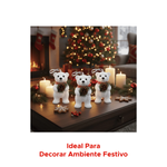 Enfeite Urso Polar Natalino Grande 11cm Branco Decoração De Natal Guirlanda