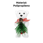 Enfeite Urso Polar Natalino Grande 11cm Branco Decoração De Natal Guirlanda
