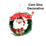Guirlanda Natalina Festão Porta Natal Verde Nevada Decorada Enfeite Feliz Natal