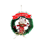 Guirlanda Natalina Festão Porta Natal Verde Nevada Decorada Enfeite Feliz Natal