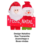 Placa Decorativa Para Porta Ou Parede Feliz Natal Decoração Enfeite Papai Noel