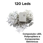 Rede Estrela 120 Lâmpadas Led Com 8 Funções Pisca Pisca Decorativo 3 Metros Colorido Branco