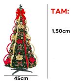 Árvore De Natal Dobrável Retrátil Monta Fácil Completa