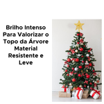 Estrela Ponteira Com Glitter Enfeite Natalino Árvore De Natal 20cm