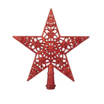 Estrela Ponteira Com Glitter Enfeite Natalino Árvore De Natal 20cm