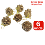 Kit Com 6 Enfeites De Natal Pinhas Pendente Pinhas Decoração De Natal 3cm