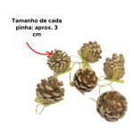 Kit Com 6 Enfeites De Natal Pinhas Pendente Pinhas Decoração De Natal 3cm