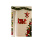 Placa Metalizada Enfeite Feliz Natal Decoração Para Casa Escritorio Loja Porta Natal 25cm x 10cm