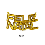 Placa Metalizada Enfeite Feliz Natal Decoração Para Casa Escritorio Loja Porta Natal 25cm x 10cm