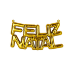 Placa Metalizada Enfeite Feliz Natal Decoração Para Casa Escritorio Loja Porta Natal 25cm x 10cm