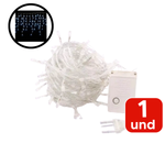 Pisca Pisca Cascata 100 Led 8 Funções Com Fio Trasnparente Luz Branco 2,3 Metros