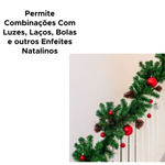 Festão Aramado Galhos Verde Cru Enfeite de Natal Rattan Decoração Natalina Ambientes Diversos 180cm