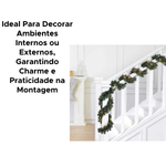 Festão Aramado Galhos Verde Cru Enfeite de Natal Rattan Decoração Natalina Ambientes Diversos 180cm
