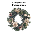 Guirlanda Decorativa De Natal 40cm Com Enfeites Brilhosos Para Decoração Porta Parede