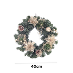 Guirlanda Decorativa De Natal 40cm Com Enfeites Brilhosos Para Decoração Porta Parede