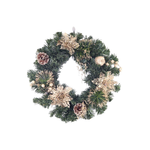 Guirlanda Decorativa De Natal 40cm Com Enfeites Brilhosos Para Decoração Porta Parede