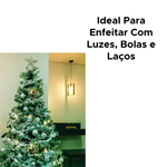Árvore De Natal Tradicional Simples 1,80m Verde, Nevada Decoração De Natal