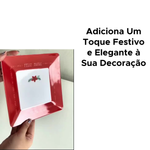Prato Quadrado Raso Feliz Natal Decorativo Para Natal Para Servir E Decorar
