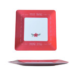 Prato Quadrado Raso Feliz Natal Decorativo Para Natal Para Servir E Decorar