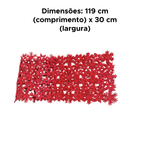 Caminho Mesa Natalino Flocos De Neve Decoração De natal 119cm x 30cm Vermelho