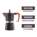 Cafeteira Expressa Italiana 450ml Black Inox Para Café Chá