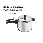 Panela De Pressão Clássica Polida 4,5l Em Alumínio