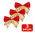 Kit Com 3 Laço De Natal Decoração De Natal Lacinho Enfeite