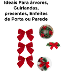 Kit Com 3 Laço De Natal Decoração De Natal Lacinho Enfeite