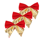 Kit Com 3 Laço De Natal Decoração De Natal Lacinho Enfeite