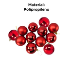 Kit 12 Bolas De Natal Mista Tubo Enfeite De Natal Bolas Natalino Tubo Bolinhas Vermelha
