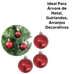 Kit 9 Bolinhas De Natal Lisa Mista No Tubo 6cm Enfeite Bolas Para Árvore De Natal Vermelho