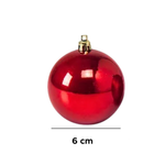 Kit 9 Bolinhas De Natal Lisa Mista No Tubo 6cm Enfeite Bolas Para Árvore De Natal Vermelho