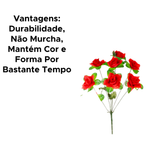 Buque De Rosas Decoração Artificial Rosas Vermelha