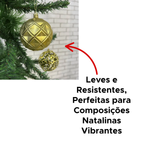 Kit Com 6 Bolas De Natal Prisma 6cm Brilhoso Decoração Enfeites De Natalino