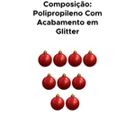 Kit Com 9 Bolas De Natal Glitter 5cm Tubo Decoração Enfeite Natalinos